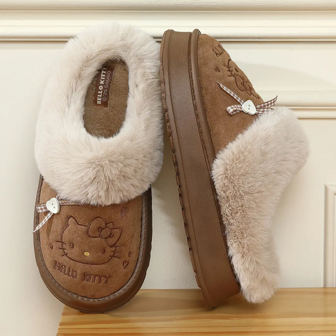 Cute Parent-Child Cotton Slippers for Women Winter Home Indoor Cartoon Children's Cotton Shoes Kitten Warm Plush Cotton Slippers Wholesale - Image 7