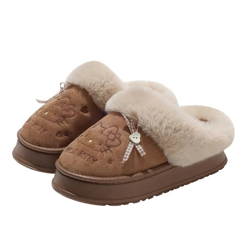 Cute Parent-Child Cotton Slippers for Women Winter Home Indoor Cartoon Children's Cotton Shoes Kitten Warm Plush Cotton Slippers Wholesale - Image 8