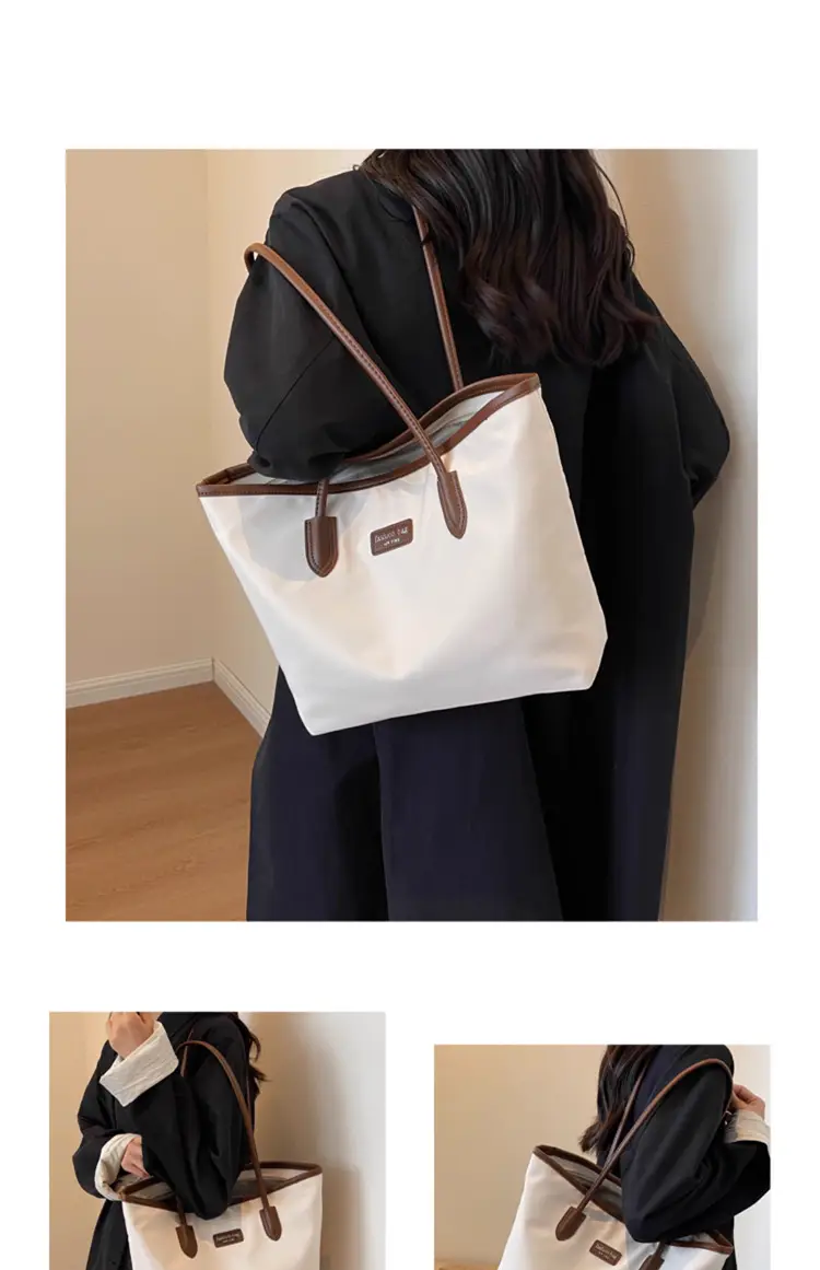 Women's Large Capacity Oxford Tote Bag Navy Blue — feature 13