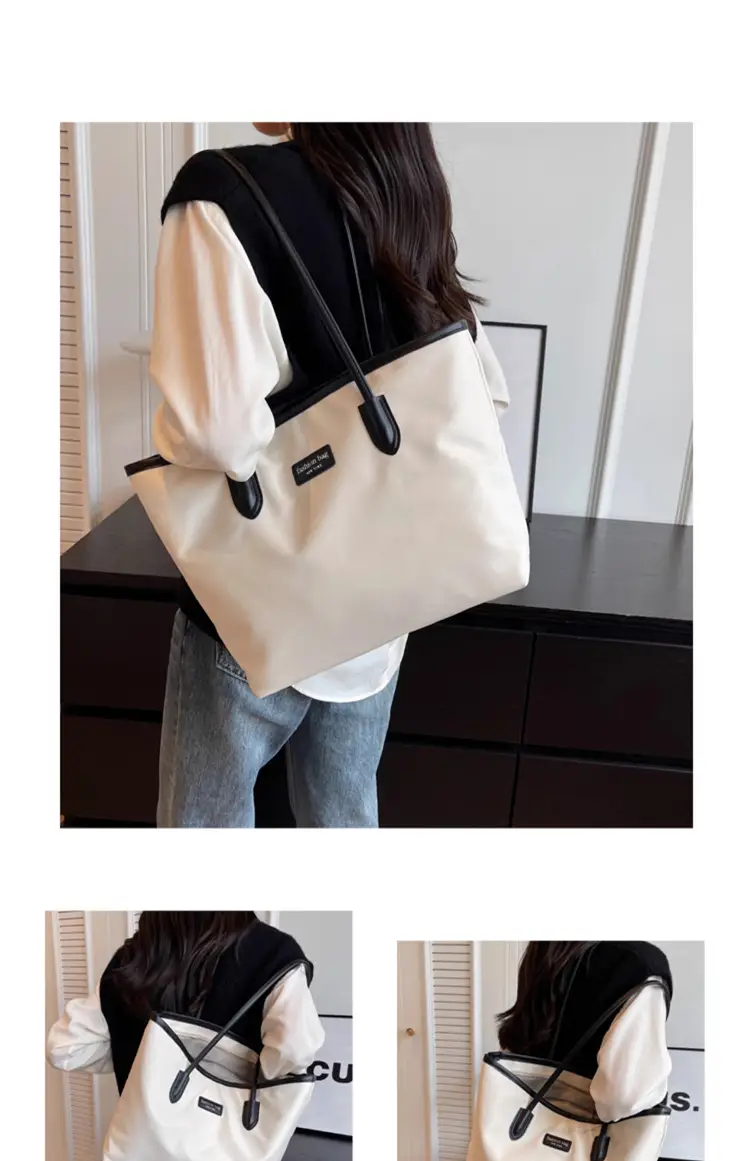 Women's Large Capacity Oxford Tote Bag Navy Blue — feature 17