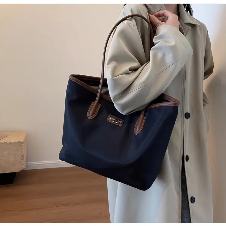 Women's Large Capacity Oxford Tote Bag Navy Blue — feature 28
