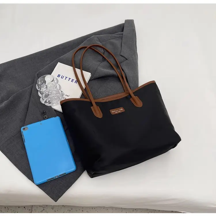 Women's Large Capacity Oxford Tote Bag Navy Blue — feature 37