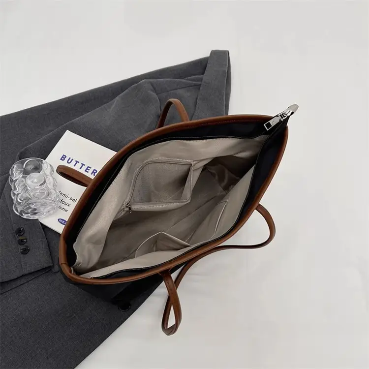 Women's Large Capacity Oxford Tote Bag Navy Blue — feature 38