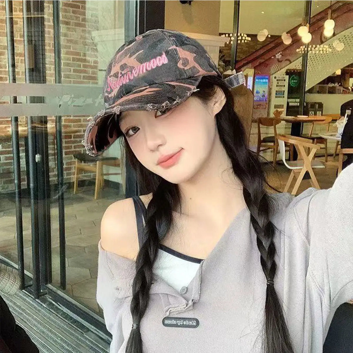 Women Men Camo Letter Cap Summer Visor — feature 2