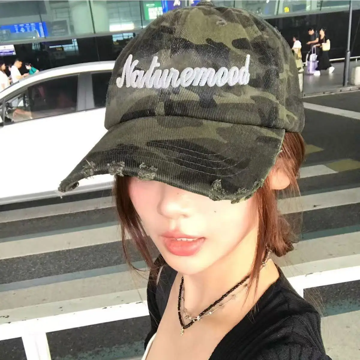 Women Men Camo Letter Cap Summer Visor — feature 3