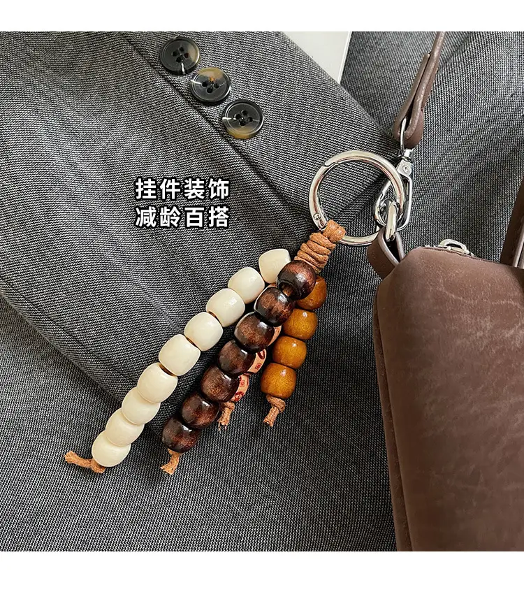 Women's Cream White Crossbody Bag with Beaded Strap — feature 12