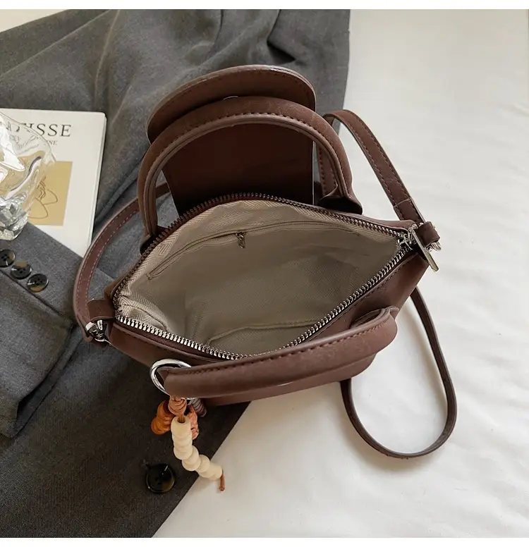 Women's Cream White Crossbody Bag with Beaded Strap — feature 15
