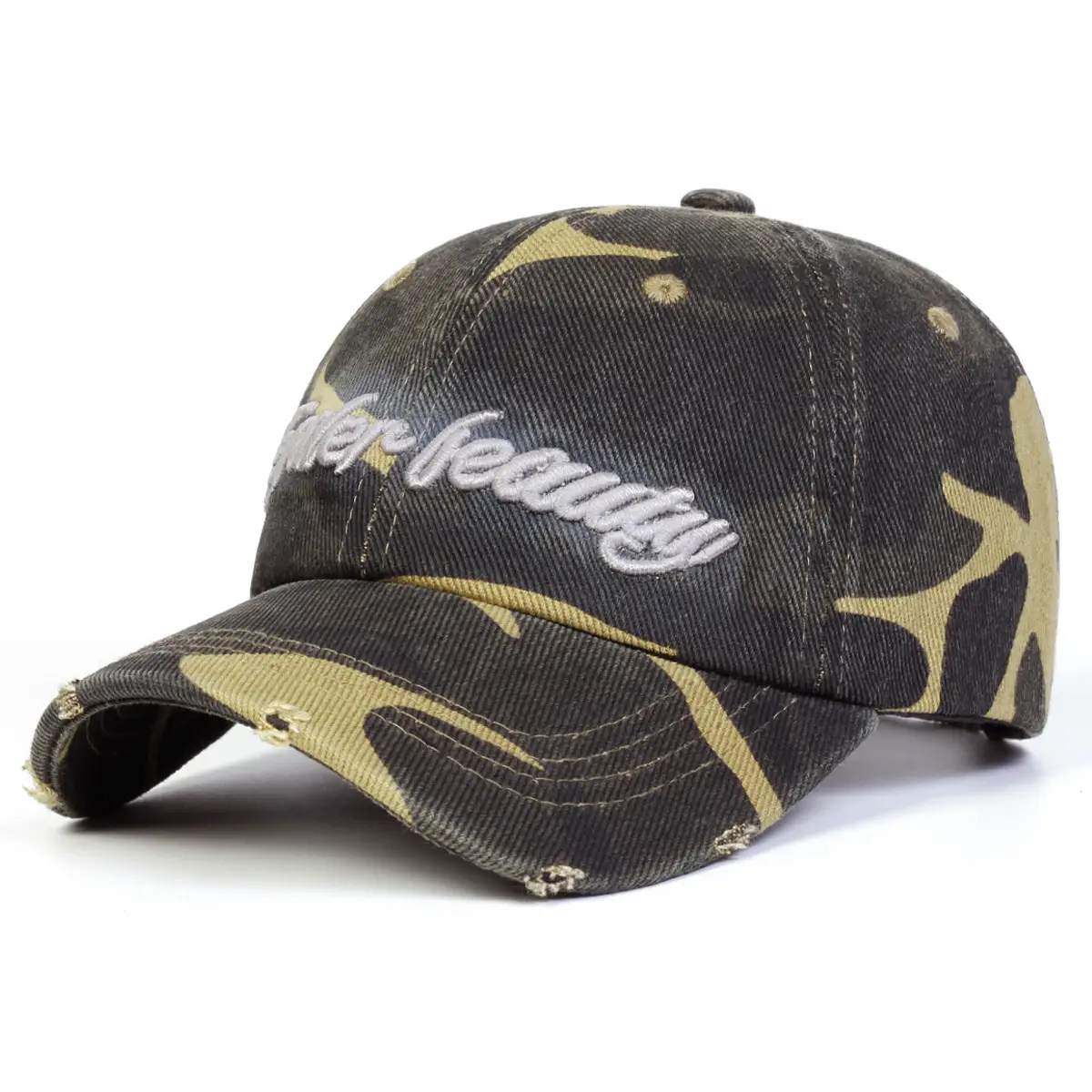 Korean Style Camouflage Embroidered Baseball Cap for Women - Image 5