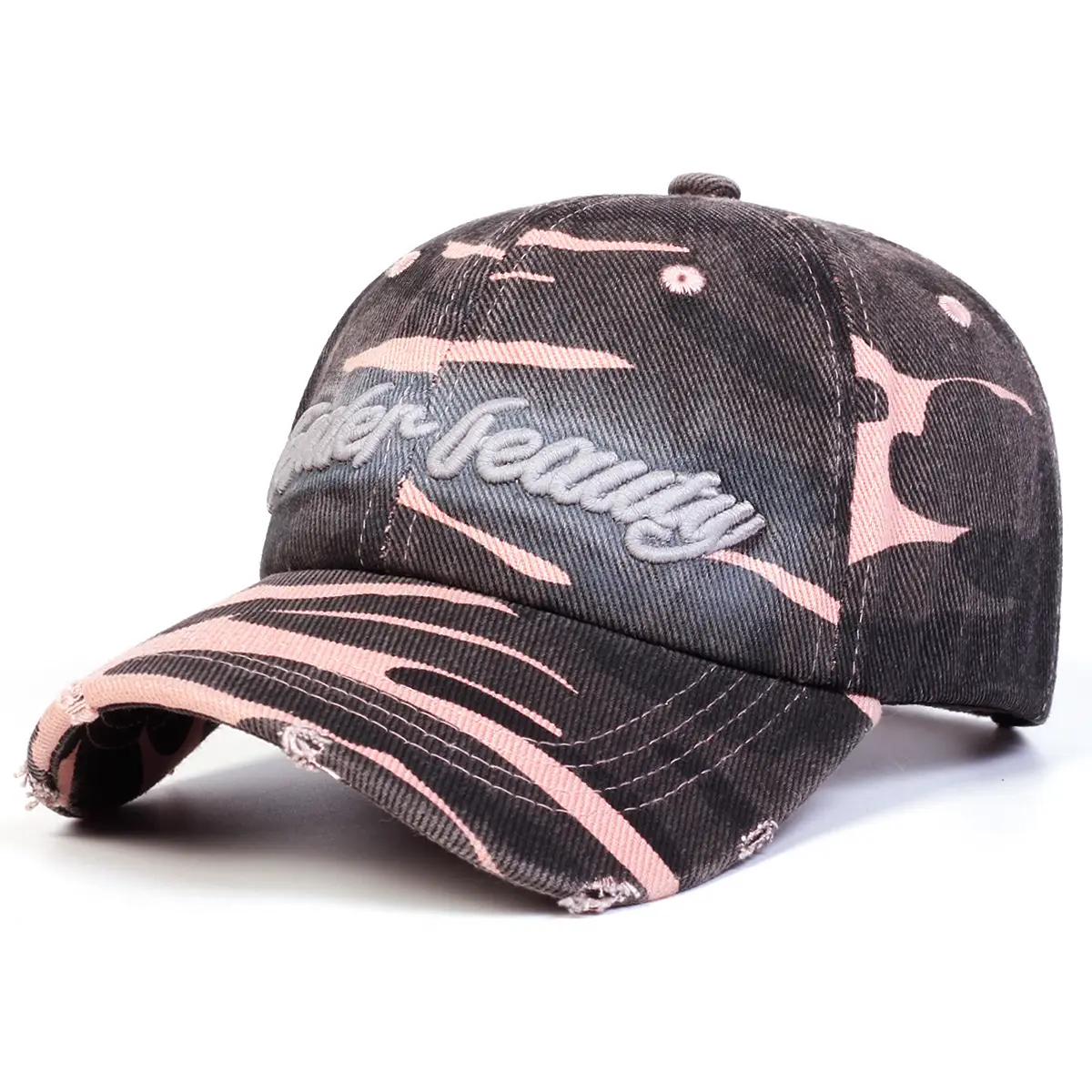 Korean Style Camouflage Embroidered Baseball Cap for Women - Image 2