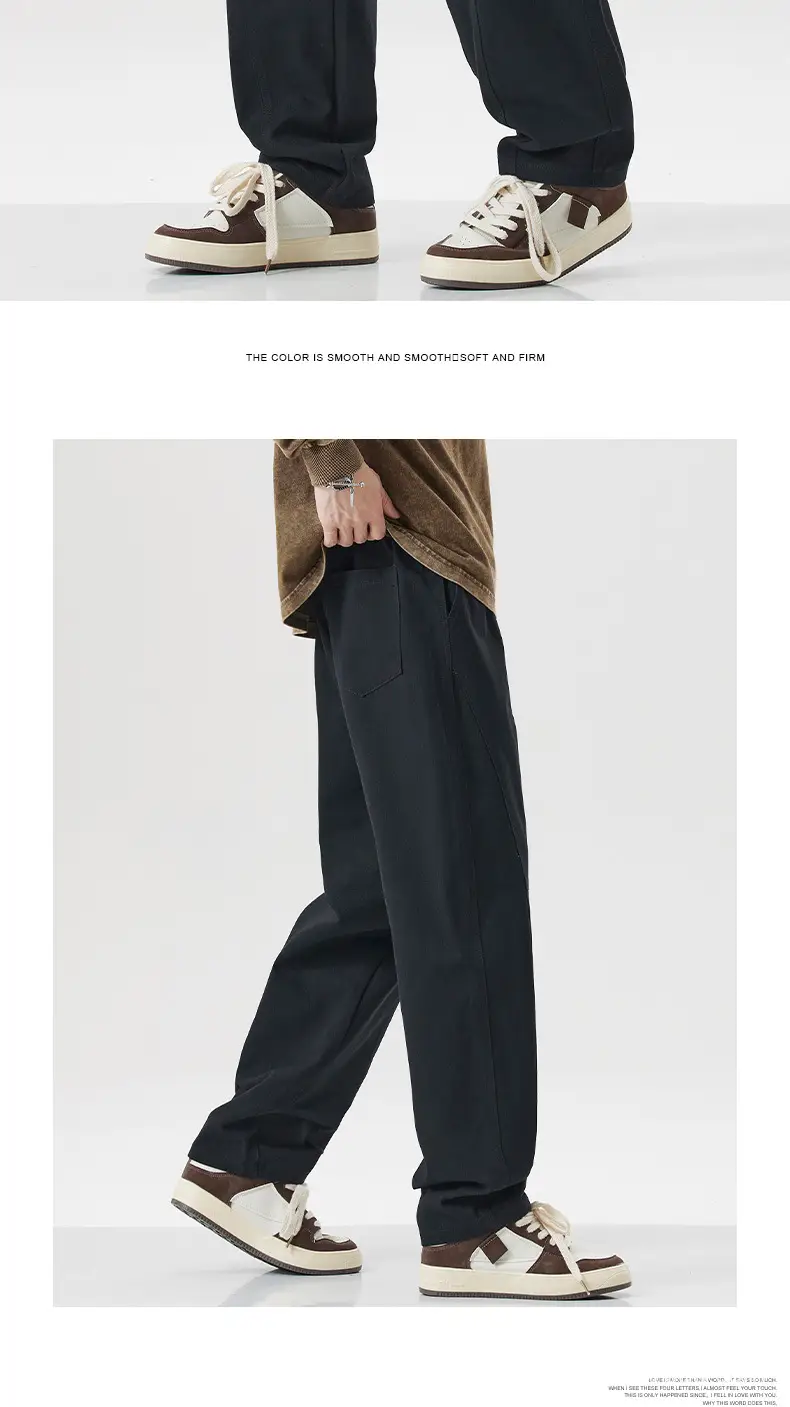 Dark Blue Cotton Straight-Leg Pants for Men 2026 — feature 13