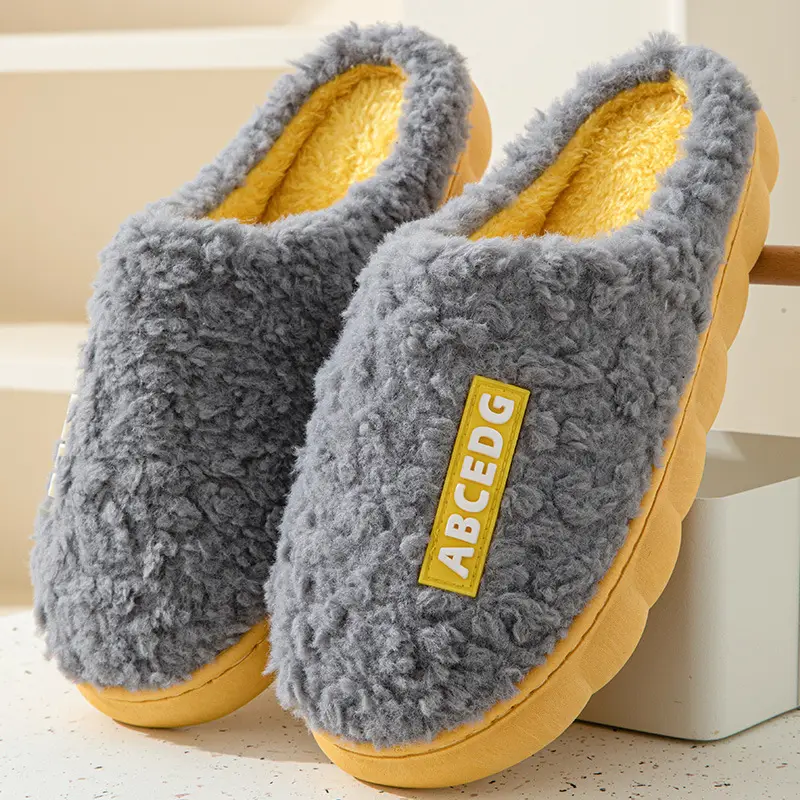 Men Grey Woolen Slippers for Home Indoor Use - Image 16