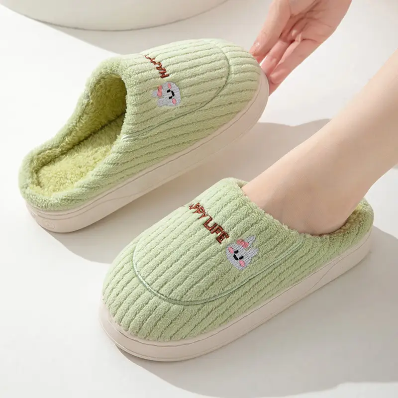 Men Grey Woolen Slippers for Home Indoor Use - Image 3