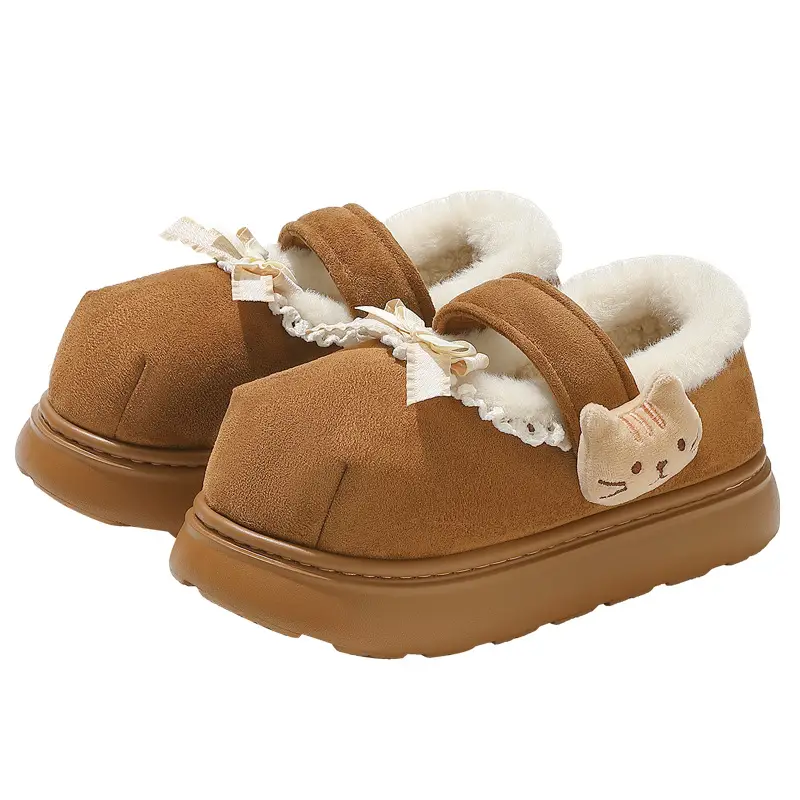 Cotton Shoes for Women to Wear Outside in Autumn and Winter 2025 New Indoor Cute Thick-Soled Warm Plush Bag Heel Cotton Shoes for Outdoor Use - Image 8