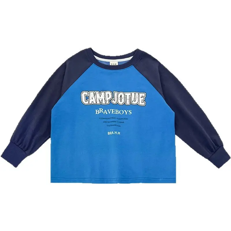 Boys Pure Cotton Blue Long Sleeve T-Shirt 2025