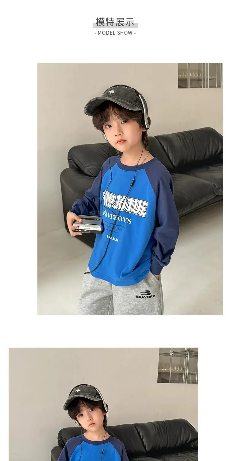 Boys Pure Cotton Blue Long Sleeve T-Shirt 2025 — feature 4