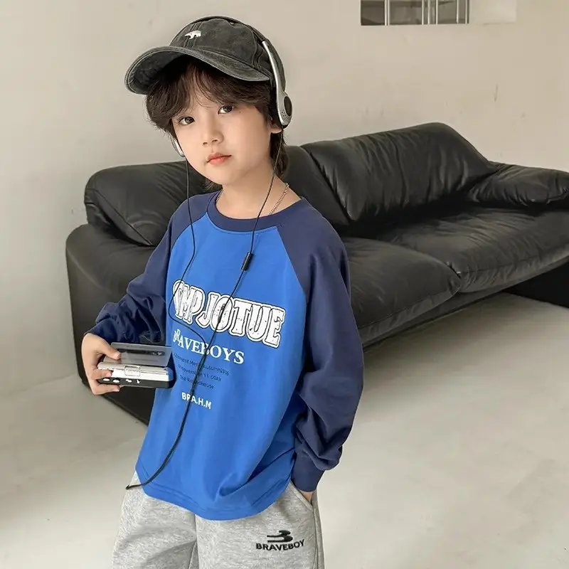 Boys Pure Cotton Blue Long Sleeve T-Shirt 2025 — feature 7
