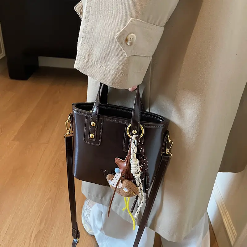 Retro Brown Leather Shoulder Bag 2025 - Image 6