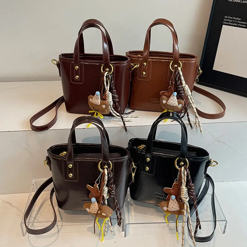 Retro Brown Leather Shoulder Bag 2025 - Image 8