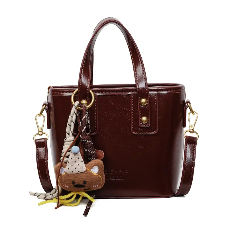 Retro Brown Leather Shoulder Bag 2025 - Image 3