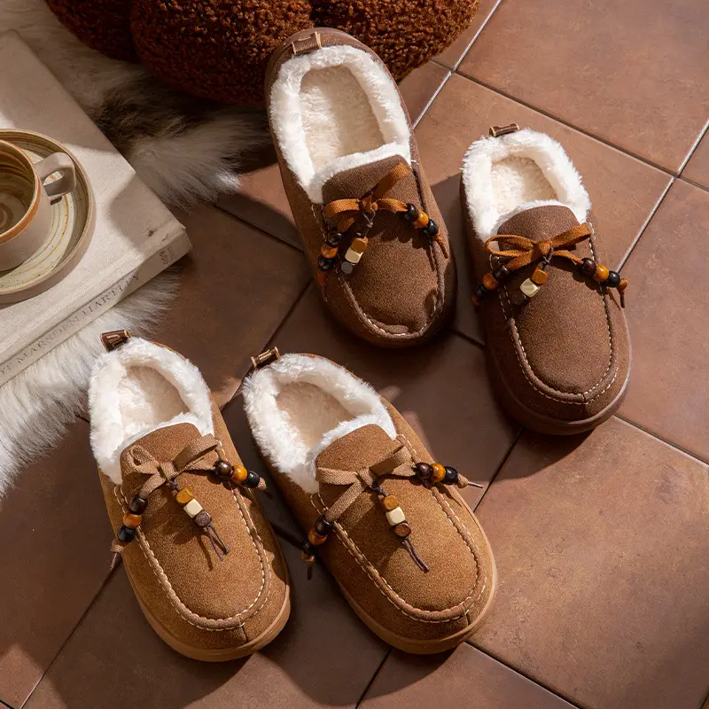 Women's Warm Cotton Slippers Brown Winter - Image 6