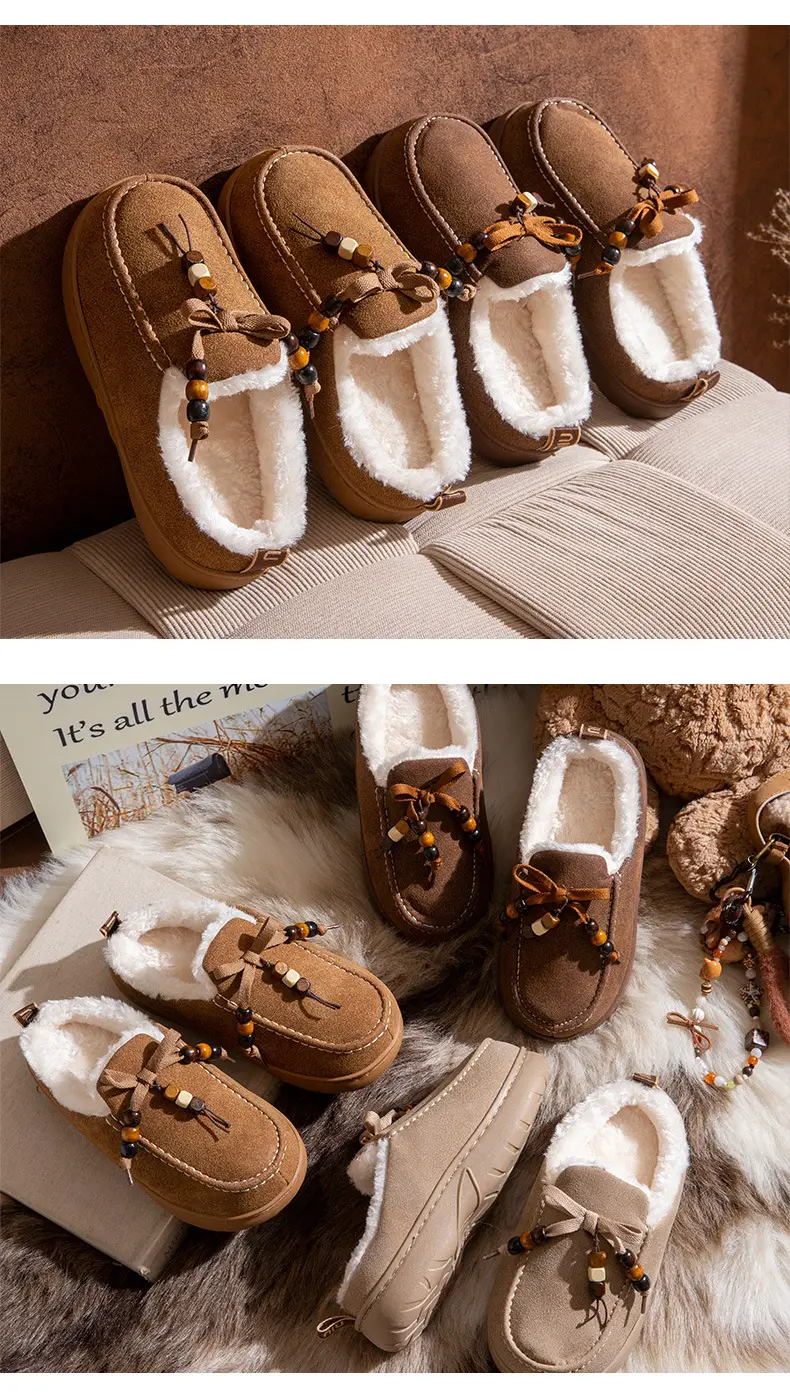 Women's Warm Cotton Slippers Brown Winter — feature 8