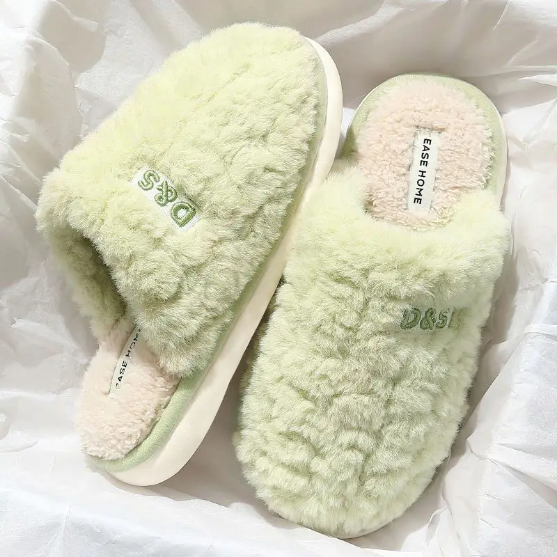 Women Cotton Stuffed Slippers Warm Anti-Slip Winter Indoor