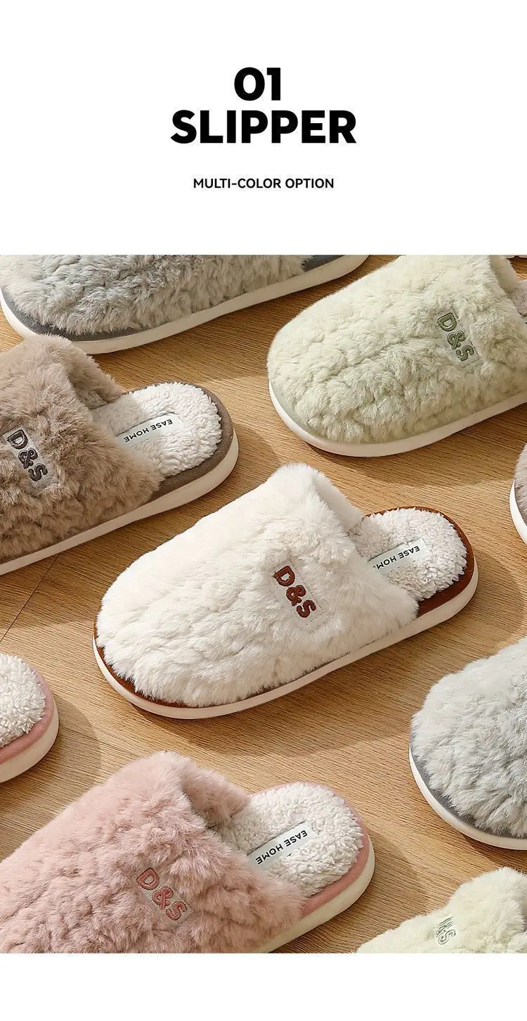 Women Cotton Stuffed Slippers Warm Anti-Slip Winter Indoor — feature 3