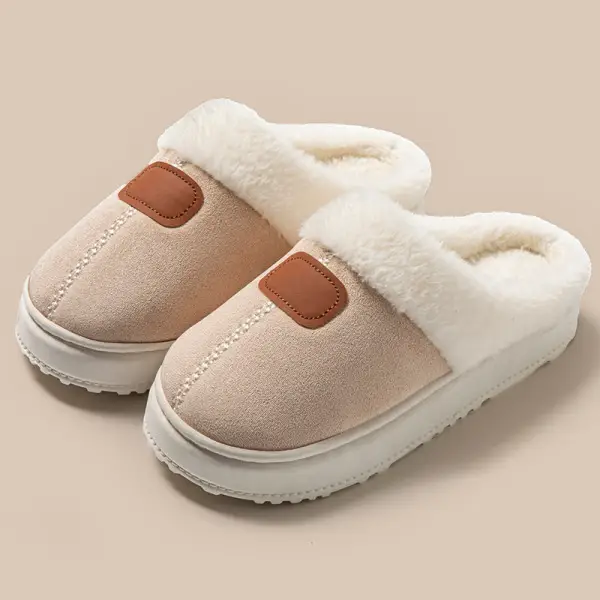 Autumn and Winter Cute Bear Cotton Slippers for Women Indoor Home Warm Fleece-Lined Thickeneded Sole Anti-Slip Couple Plush Slippers - Image 5