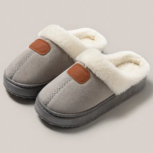Autumn and Winter Cute Bear Cotton Slippers for Women Indoor Home Warm Fleece-Lined Thickeneded Sole Anti-Slip Couple Plush Slippers - Image 7