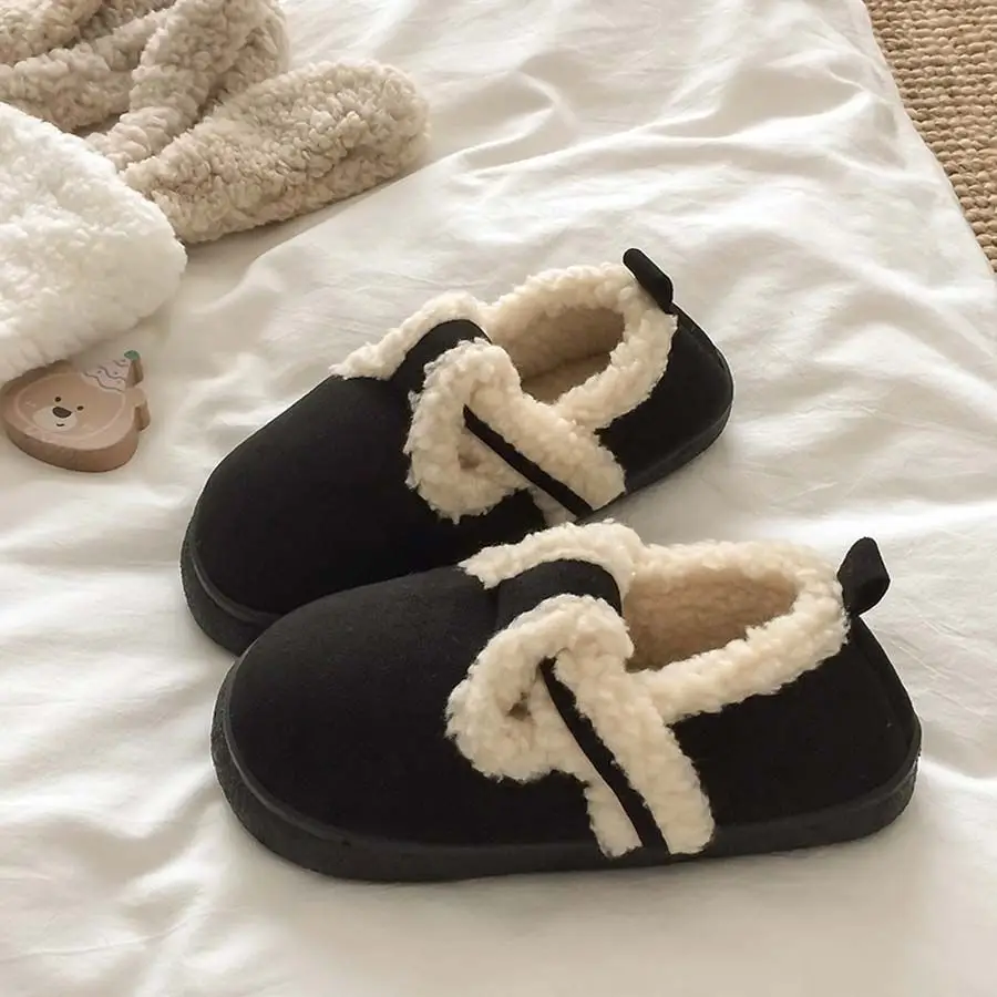 Women Velvet Lazy Slippers Brown Winter Warm — feature 16