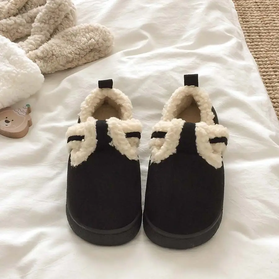 Women Velvet Lazy Slippers Brown Winter Warm — feature 17