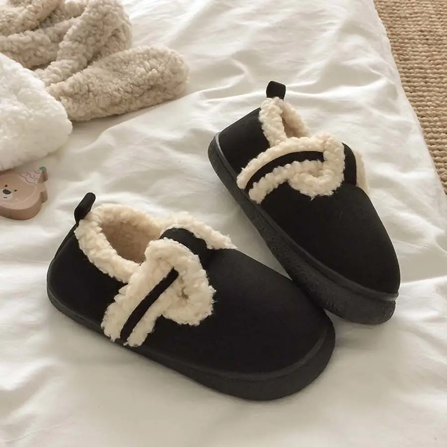 Women Velvet Lazy Slippers Brown Winter Warm — feature 18