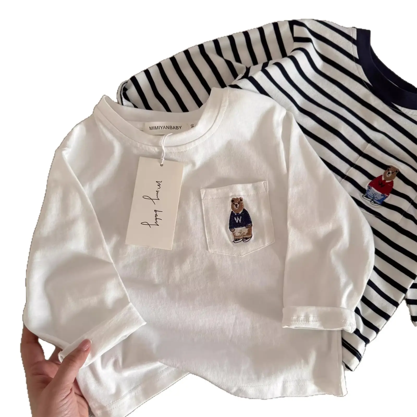Children Long Sleeve T-Shirt Bear Print 2025 Autumn - Image 9