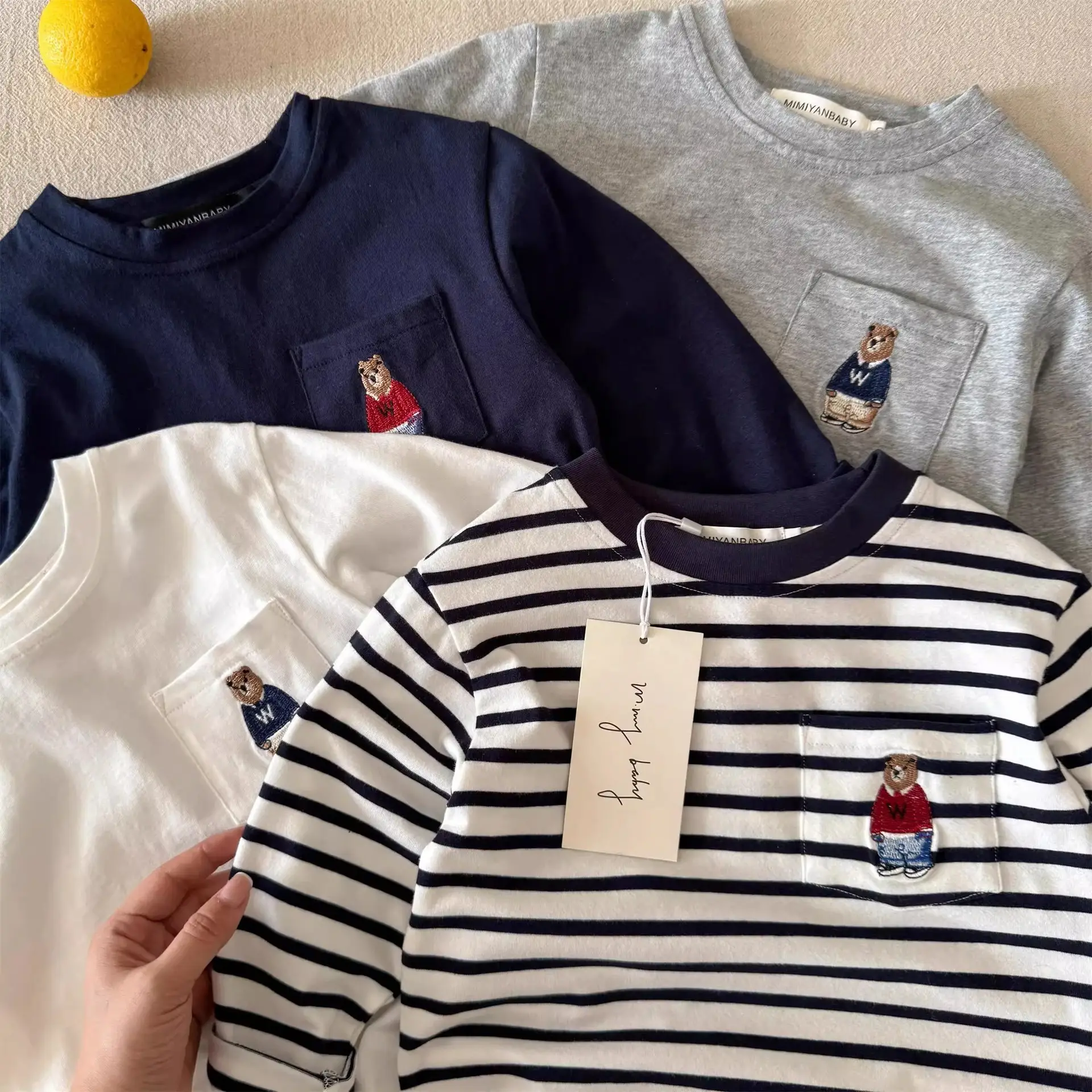Children Long Sleeve T-Shirt Bear Print 2025 Autumn — feature 4