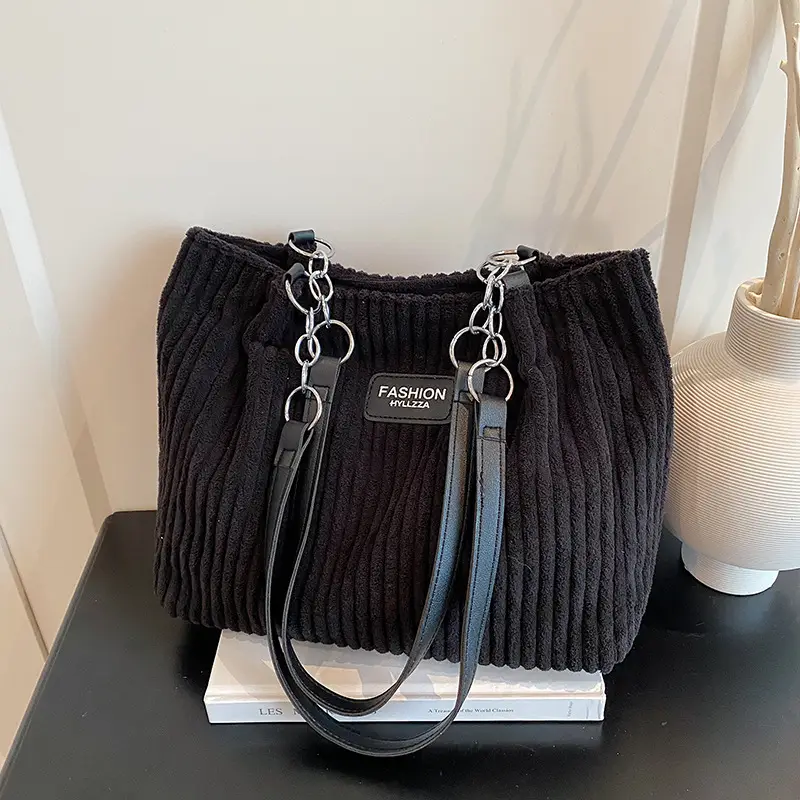 Large Capacity Corduroy Chain Shoulder Bag Women - Image 7
