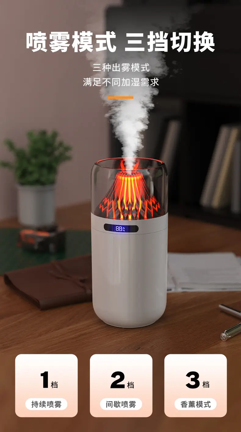 New Simulated Volcano Aromatherapy Machine, Home Diffuser, Car-Mounted Colorful Humidifier, Portable Car Atomizer — feature 4