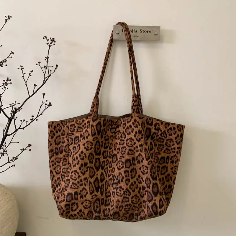 2025 Leopard Print Suede Tote Bag Large Capacity — feature 12