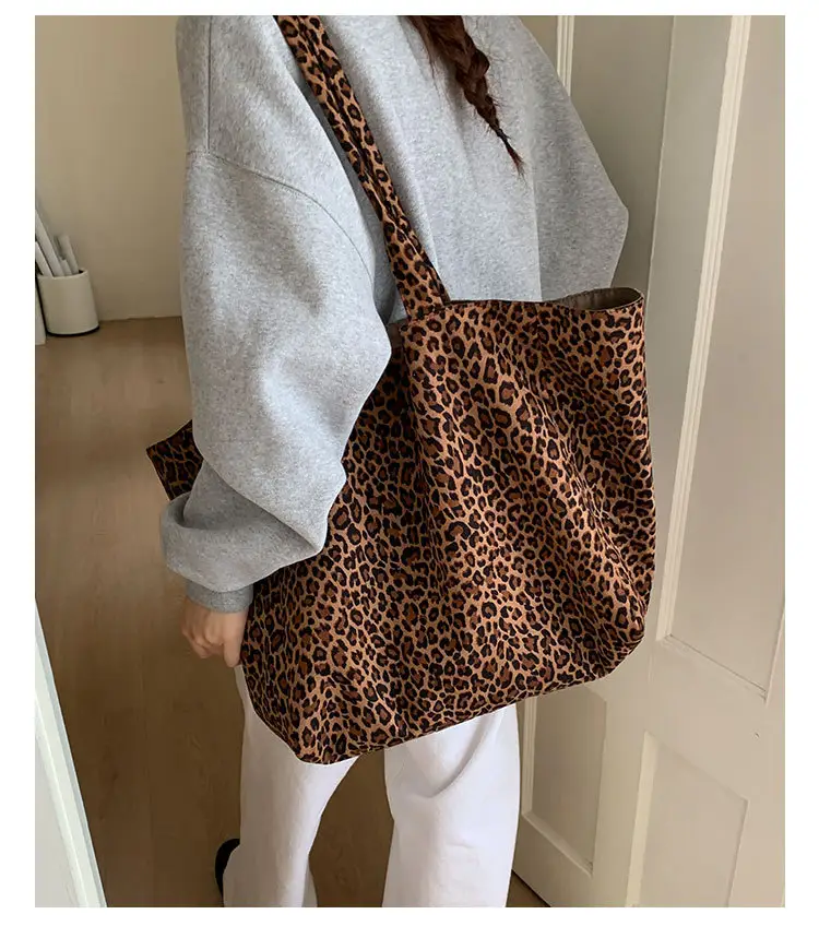 2025 Leopard Print Suede Tote Bag Large Capacity — feature 21
