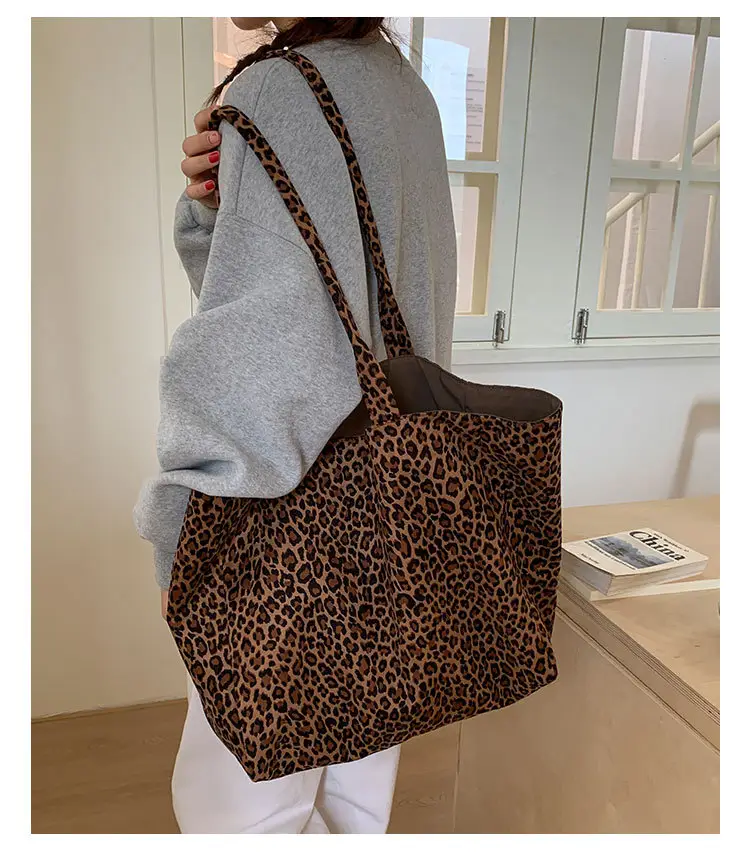 2025 Leopard Print Suede Tote Bag Large Capacity — feature 22