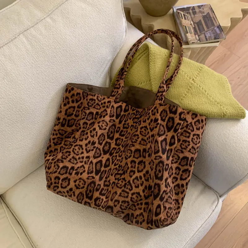 2025 Leopard Print Suede Tote Bag Large Capacity — feature 23