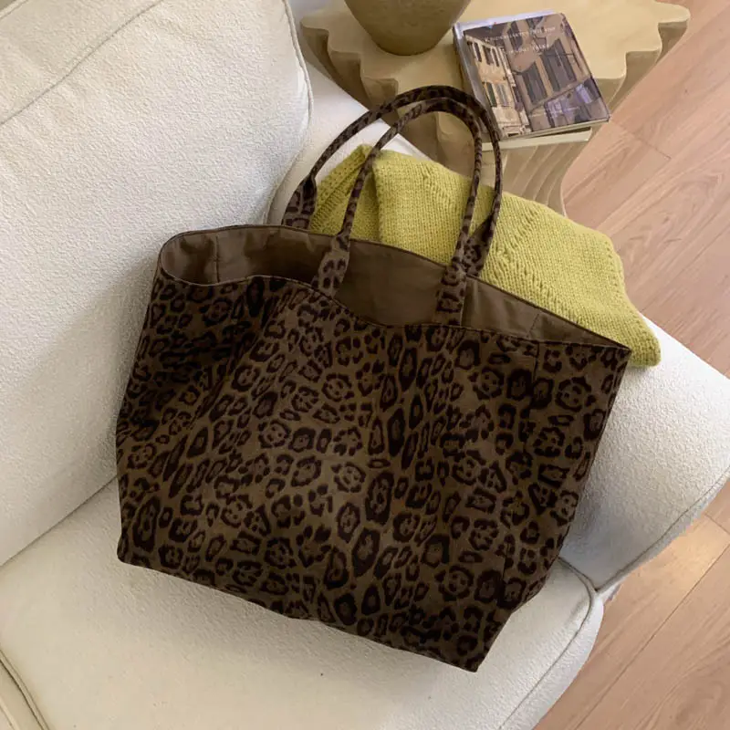 2025 Leopard Print Suede Tote Bag Large Capacity — feature 24