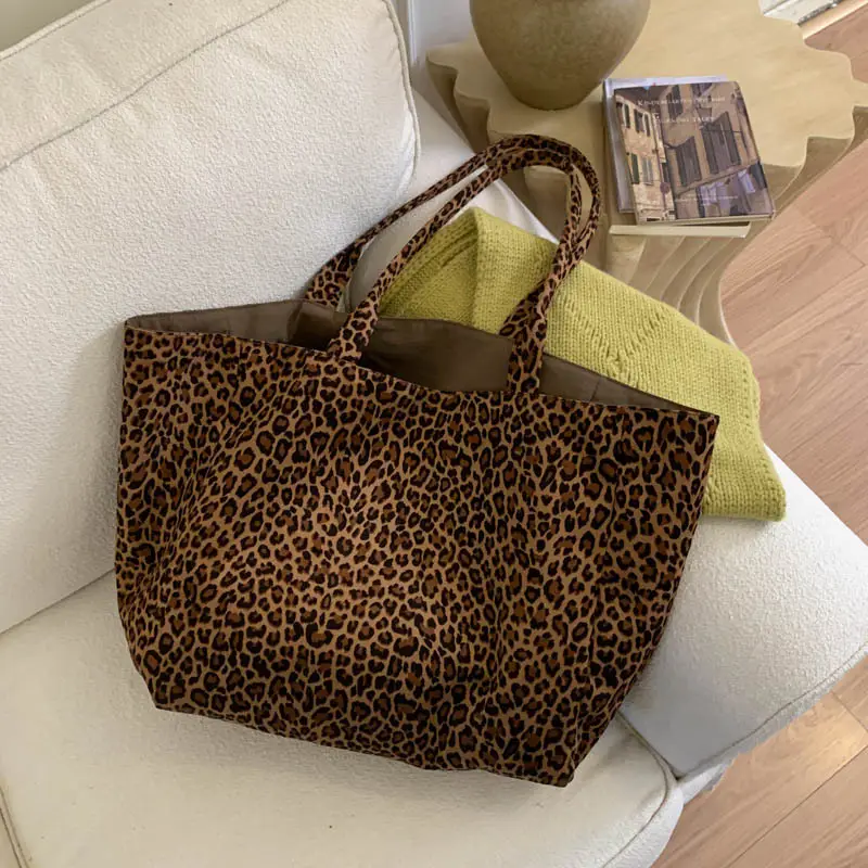 2025 Leopard Print Suede Tote Bag Large Capacity — feature 25