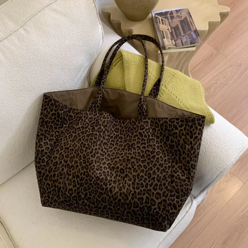 2025 Leopard Print Suede Tote Bag Large Capacity — feature 26