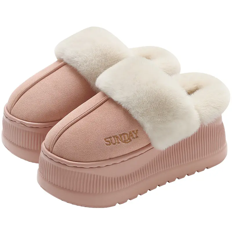 Women Winter Fleece Slippers Beige Beige