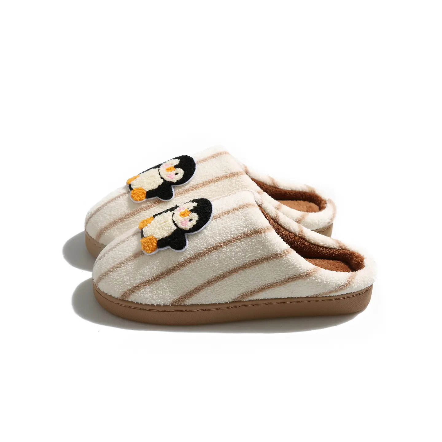 Cute Penguin Embroidered Cotton Slippers for Women - Image 6