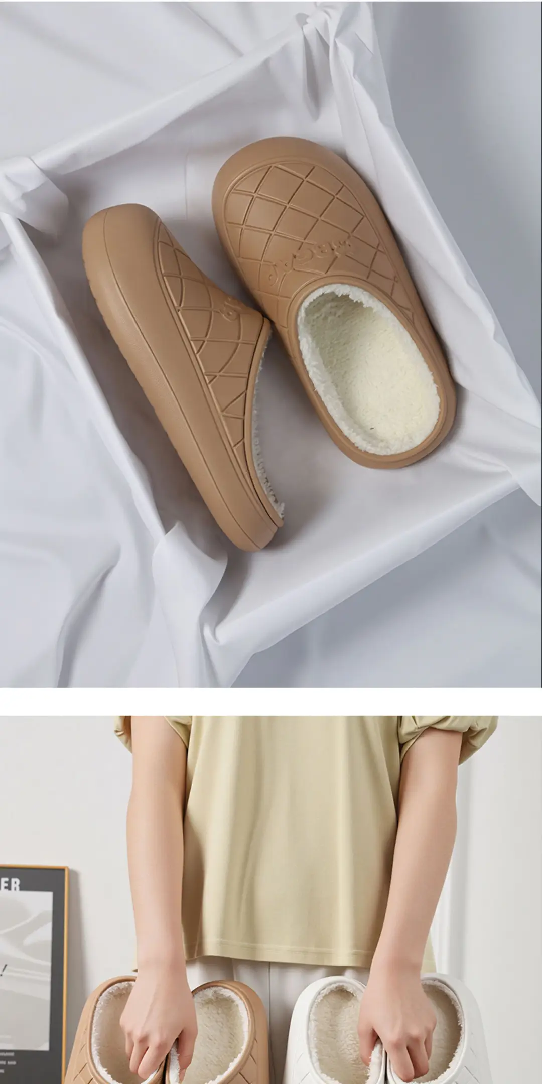 Cotton Slippers for Women, New Winter Style, Thick-Soled, Warm, Waterproof, Plush, Cartoon, Non-Slip, Home Cotton Slippers for Men — feature 11