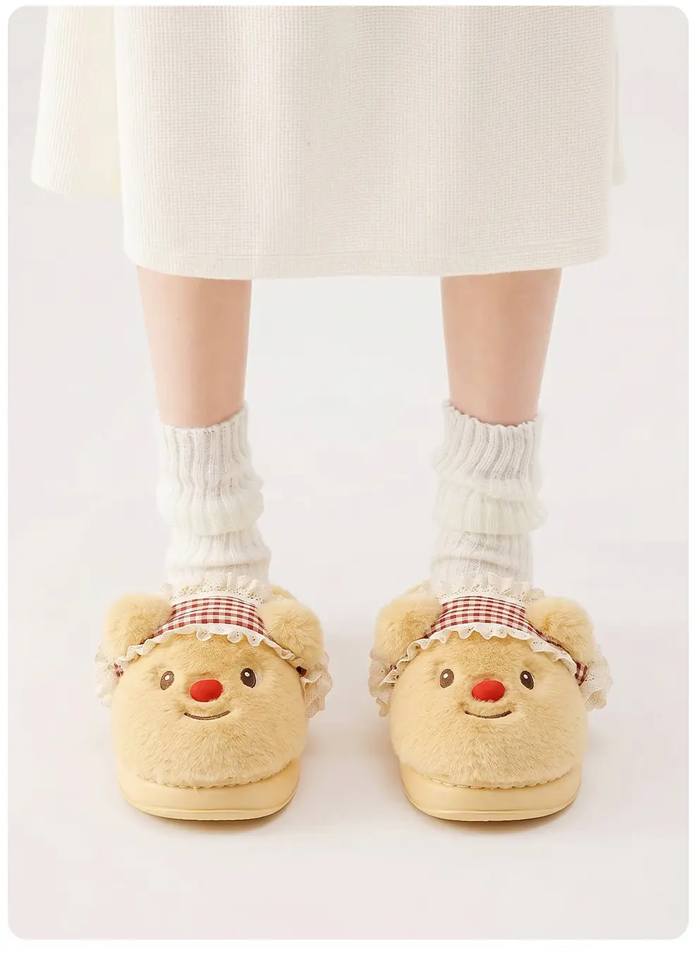 Cartoon Cotton Slippers for Women Winter Thick-Soled Indoor Home Use Plush Warm Non-Slip Plush Slippers for Women — feature 6