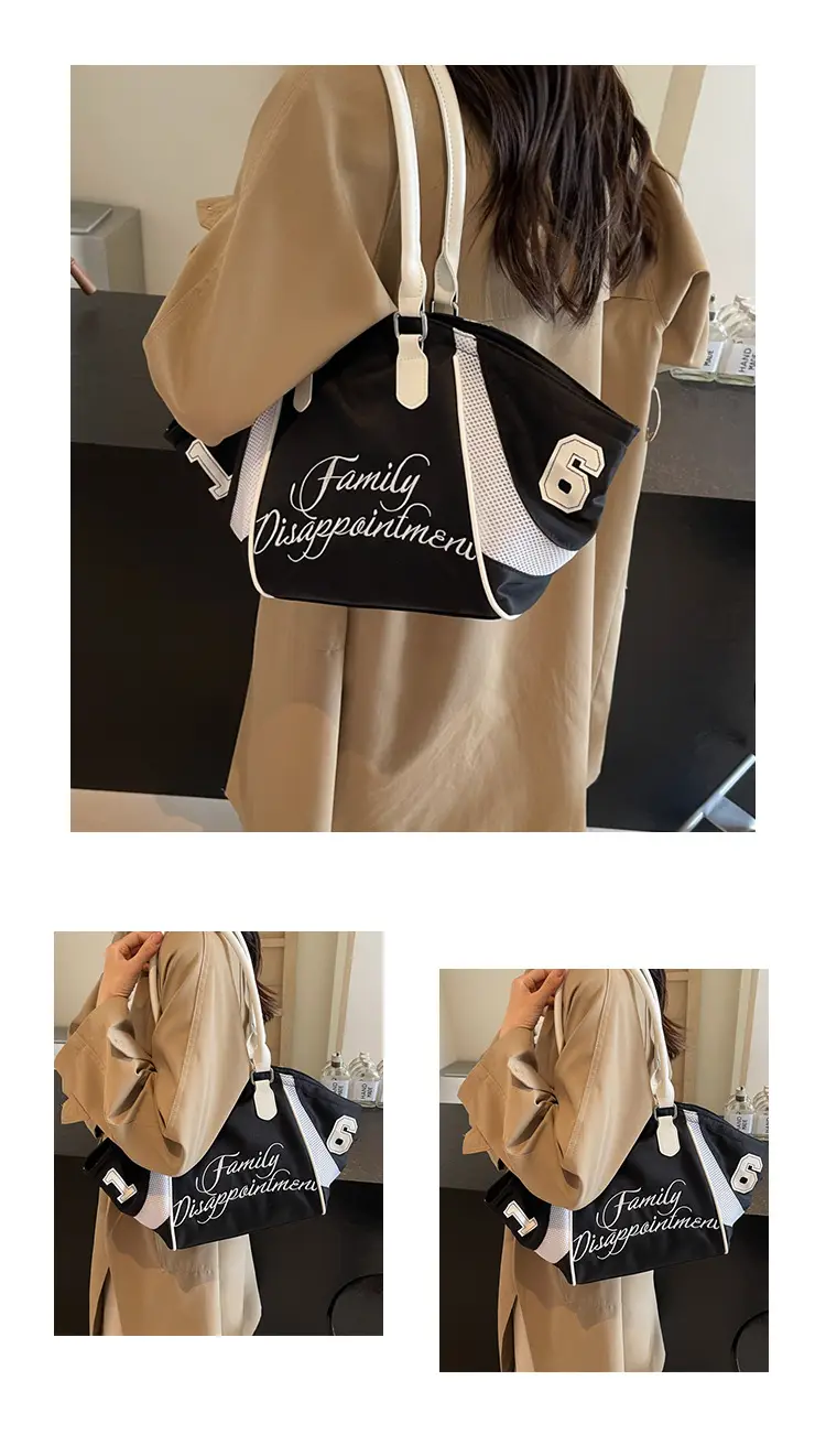 Black Embroidered Handheld Tote Bag for Women Large Capacity — feature 11