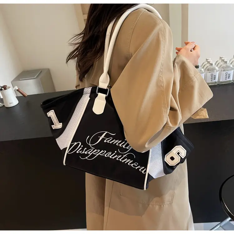 Black Embroidered Handheld Tote Bag for Women Large Capacity — feature 22