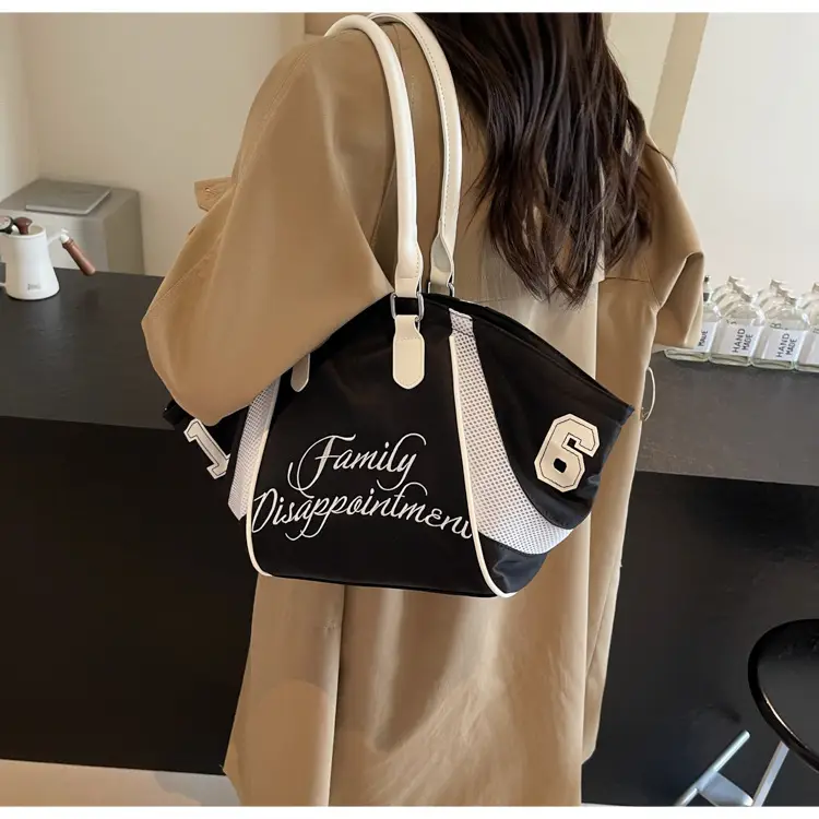 Black Embroidered Handheld Tote Bag for Women Large Capacity — feature 23